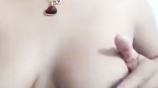 Pregnant Girl Milking Her Lactating Tits on Webcam