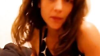 Dirty 18-Year-Old Amateur Swallows Cum in Panties