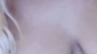 Big-Titted Blonde Shows Off Her Curves on Webcam