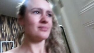 Naked Russian Blonde Surprises Delivery Guys