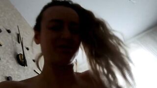 Naked Russian Blonde Surprises Delivery Guys