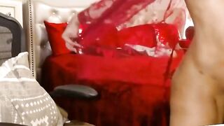 Big-Titted Black MILF KimKittyCat Plays with Dildo on Webcam