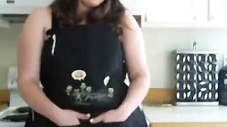 Big-Titted BBW Amateur's Solo Kitchen Cam Show