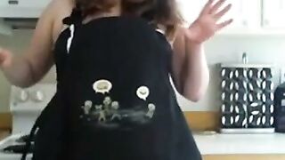 Big-Titted BBW Amateur's Solo Kitchen Cam Show