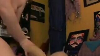 Wet Pussy Rides Dildo on Webcam