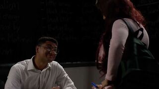Perverted Teacher's Pet - Student Rides Her Older Boss To Orgasm