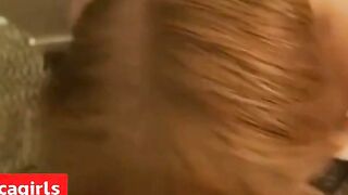 Amature Milf's POV Blowjob & Creampie in Bathroom - Sexy Brunette Mom Facesitting
