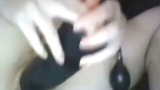 Teen webgirl's daring adventure with massive black sex toy