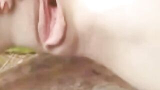 Big-Assed Babe Filled With Massive Load in Her Asshole