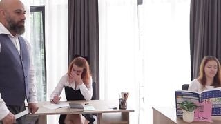 Sex-Ed Gone Wild! Older Teacher Tutoring Two barely legal Men In A Threesome