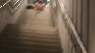 Amateur-Teenage-Flashers" or "barely legal-Blonde-Peeing-in-Public" - A teen girl flashing her private parts on public transport & peeing outside during train ride!