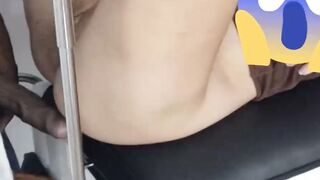Redhead Spreads on Exam Chair for Doctors