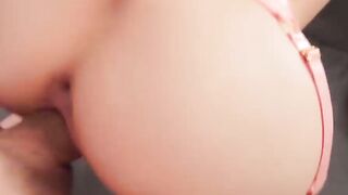 Tattooed Stud Pounds Asian Babe in Pink Lingerie