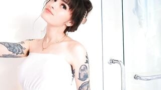 Tatted Up Babes - Sexy Curvy Girl Shows Off Her Ink While Dressing