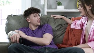 Step-Brother's Hot Blonde Sister Fucked Hard After He Denied Her A Kiss