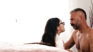 Teenage Step-Daughter's First Time Fucked By Her Old Stepdad - Facial