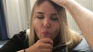 POV: Sloppy Blowjob and Swallow With Hot Blonde Babe