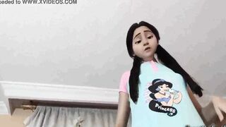 Step-Daughter Plays With Her Teddy Bears But Her Stepdad Makes Her Play With His Long Dick