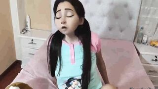 Step-Daughter Plays With Her Teddy Bears But Her Stepdad Makes Her Play With His Long Dick