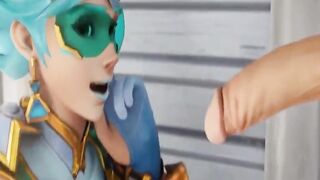 Atlantic Tracer From The Game Overwatch Receives a Facial Cummed (KreiSake)