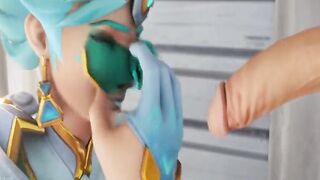 Atlantic Tracer From The Game Overwatch Receives a Facial Cummed (KreiSake)