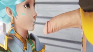 Atlantic Tracer From The Game Overwatch Receives a Facial Cummed (KreiSake)