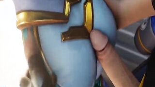 Atlantic Tracer From The Game Overwatch Receives a Facial Cummed (KreiSake)