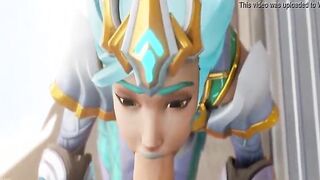 Atlantic Tracer From The Game Overwatch Receives a Facial Cummed (KreiSake)
