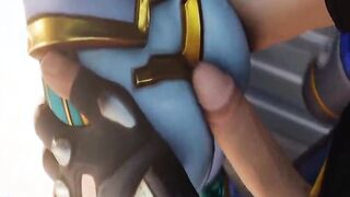 Atlantic Tracer From The Game Overwatch Receives a Facial Cummed (KreiSake)