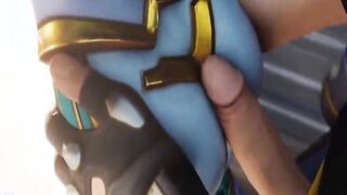 Atlantic Tracer From The Game Overwatch Receives a Facial Cummed (KreiSake)