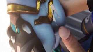 Atlantic Tracer From The Game Overwatch Receives a Facial Cummed (KreiSake)