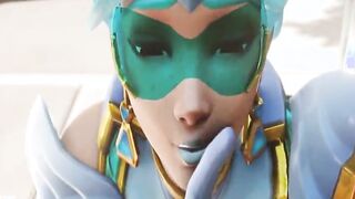 Atlantic Tracer From The Game Overwatch Receives a Facial Cummed (KreiSake)