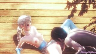 Frozen Animated Disney - Elsa Rough Sex [footjob, cunnilingus, fingered, fucked] - Japanese oriental Manga Cartoon Game Porn