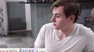 Sexual America - Long tit blonde milf Ryan Keely shows son's friend her panties before fucking him inside it