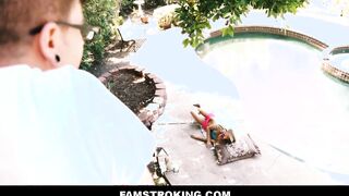 Bae Slender Blonde Teenie Step Sister & Her Brother Play By Pool - Bree Mitchells, Dane Cross
