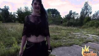 PublicSexDate - Gothic 19 Year Old Fucks a Stranger inside Abandoned Building