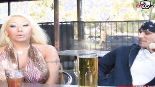Big Boobed Blonde gets a big jizzed on her melons