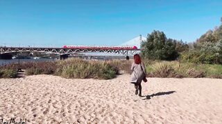 Outdoors naked, finger fucked, Sucking Off cock and cum into snatch KleoModel