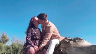 Outdoors naked, finger fucked, Sucking Off cock and cum into snatch KleoModel