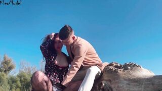Outdoors naked, finger fucked, Sucking Off cock and cum into snatch KleoModel