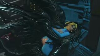 Alien Monster Rides Blonde Woman in Sci-Fi Cockpit Sex Scene
