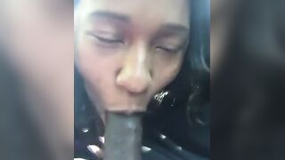 Black Woman Gives Outdoor Blowjob