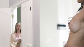 Blondie exchange student Lilly Bell gets to fucked with two horny dudes