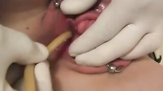 Clitoris is pumped and vibed