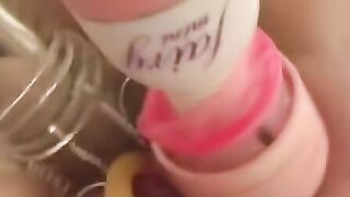 Clitoris is pumped and vibed