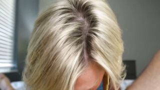 Blonde MILF Stepmom Gives Stepson Morning Blowjob
