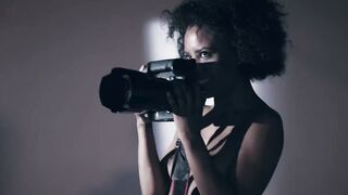 Small tits ebony Demi Sutra empowers herself n takes control