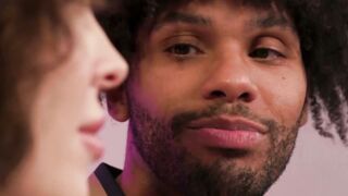 Aliya Brynn gags on cock while another bi dick wrecks her dripping pussy