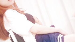 Redhead stunner Ezrabebe spreads and takes hard cock invasion like a champ
