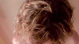 Curly Blonde cougar Gets naked And Give Soak Shower Oral sex